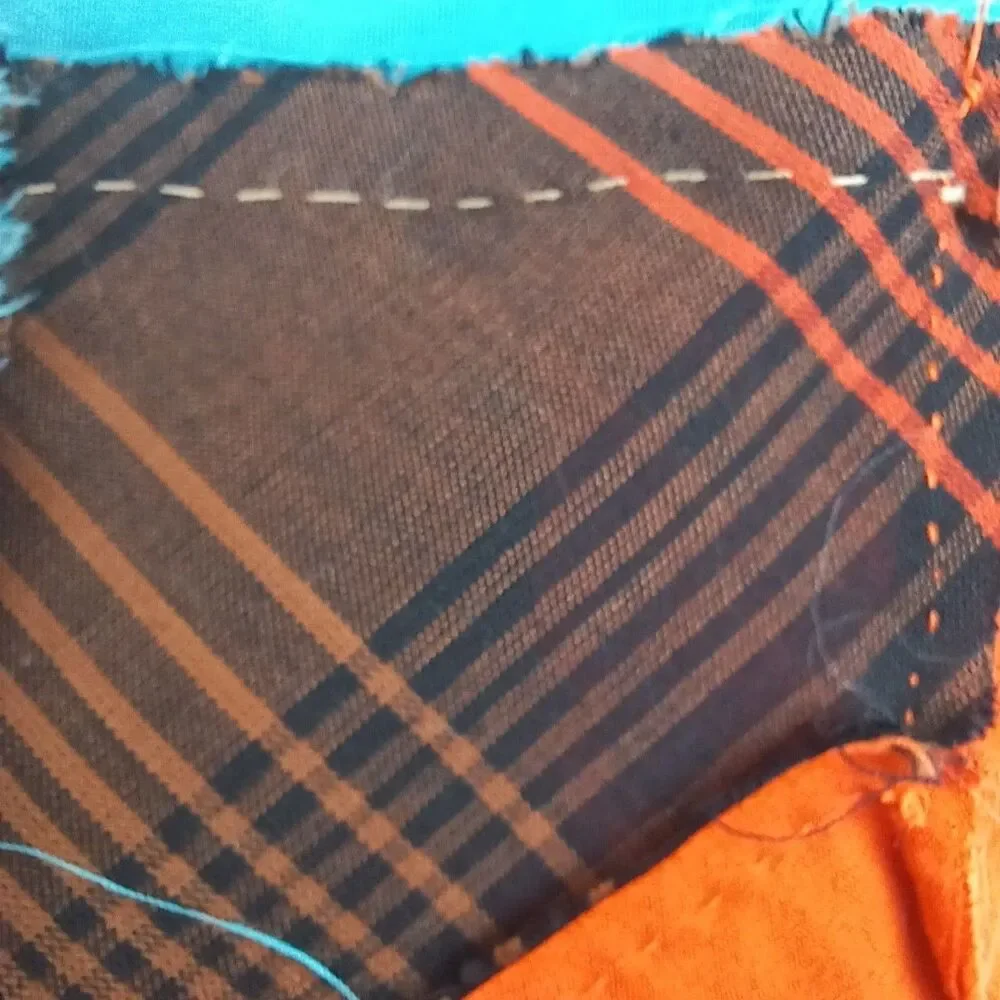 Handmade Bow Tie Quilt Top Hand Pieced Unfinished 95x71